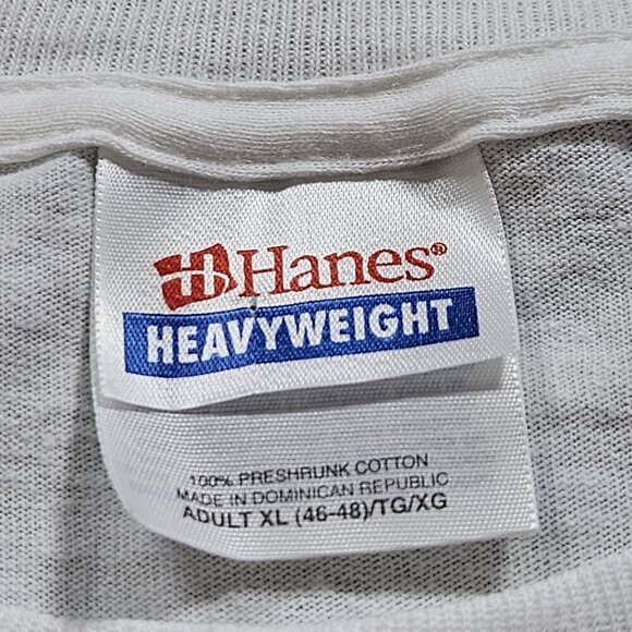 Hanes T Shirt Men XL White Cotton Crewneck SS Graphic Front Print St Thomas USVI - Picture 3 of 12